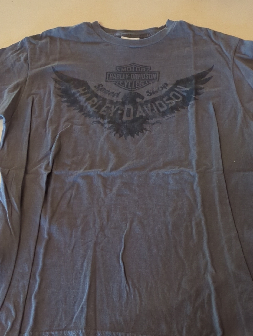 Harley-Davidson Long Sleeve Tee in Dark Gray with Black Eagle Graphic